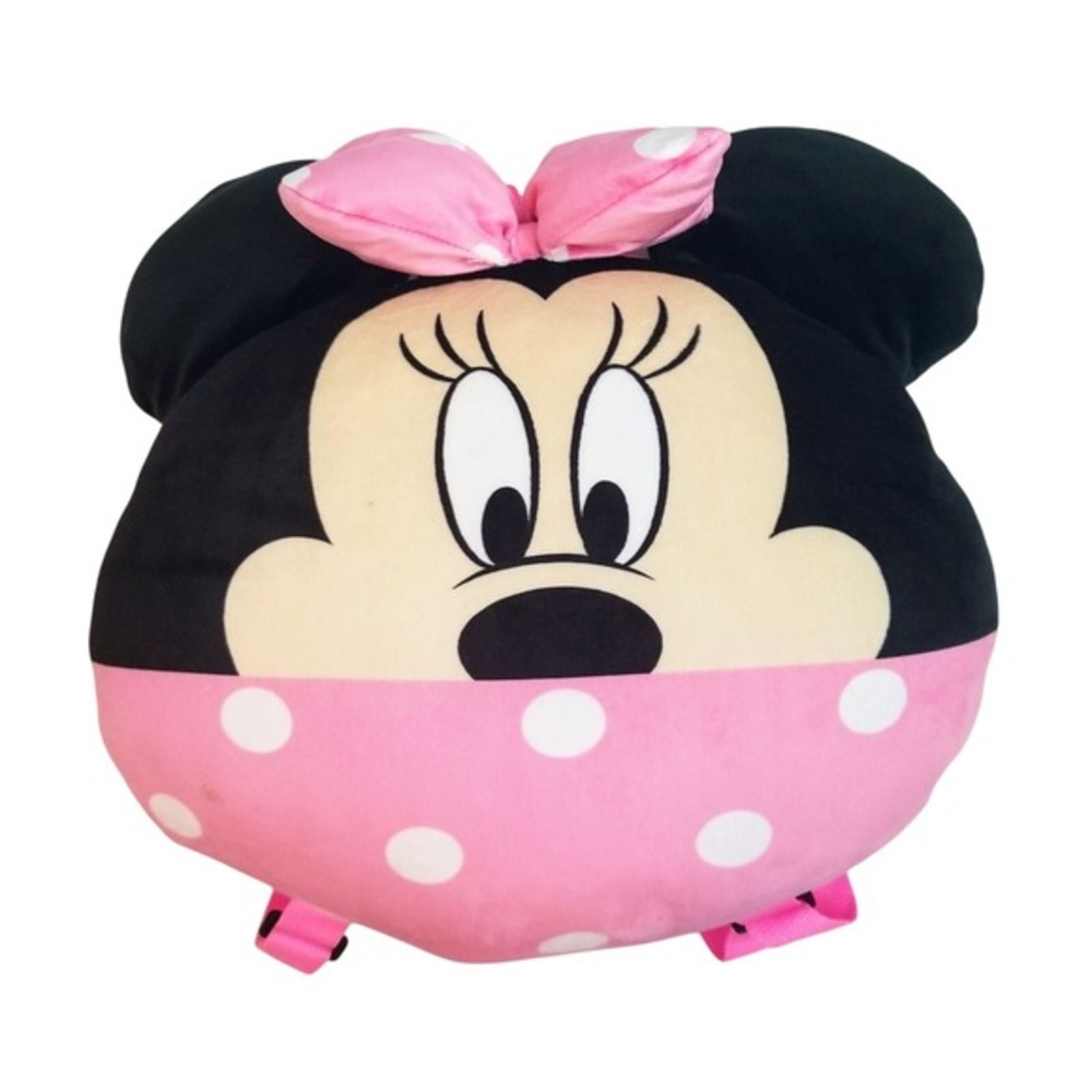 Disney Minnie Mouse Plush Pillow  Kids Travel Backpack 18" Squish Soft Bag, NEW